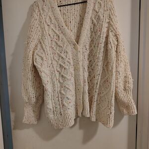 Women's Cream Cable Knit Sweater